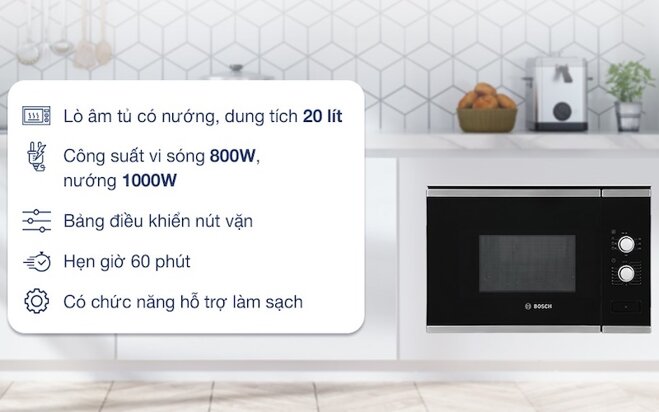 Khám phá lò vi sóng Bosch BEL520MS0K công nghệ Đức, chất lượng đỉnh cao