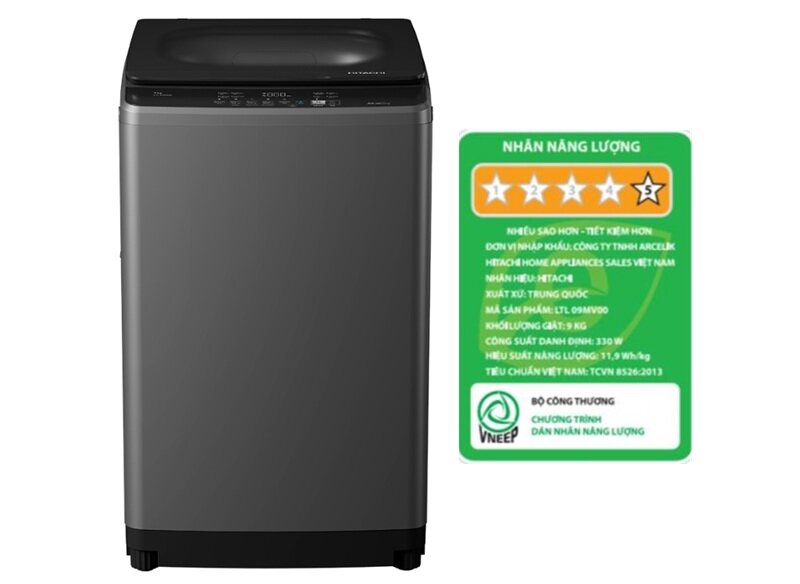 Máy giặt Hitachi Inverter 9 kg LTL 09MV00(GG) giá chỉ 5,99 triệu đồng mà có tính năng sấy gió cực tiện lợi