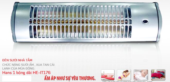 Đèn sưởi nhà tắm 1 bóng treo tường. 