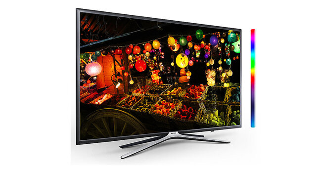 Tivi ua55m5503akxxv có kích thước màn hình lớn lên tới 55 inch, phù hợp với những không gian rộng.