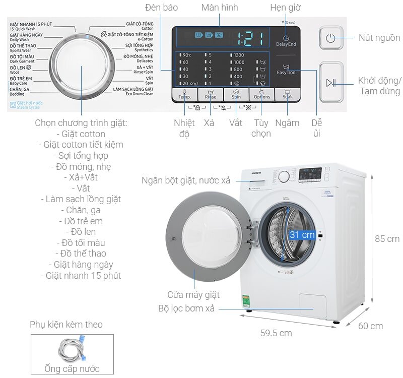 Samsung WW80J52G0KW/SV 