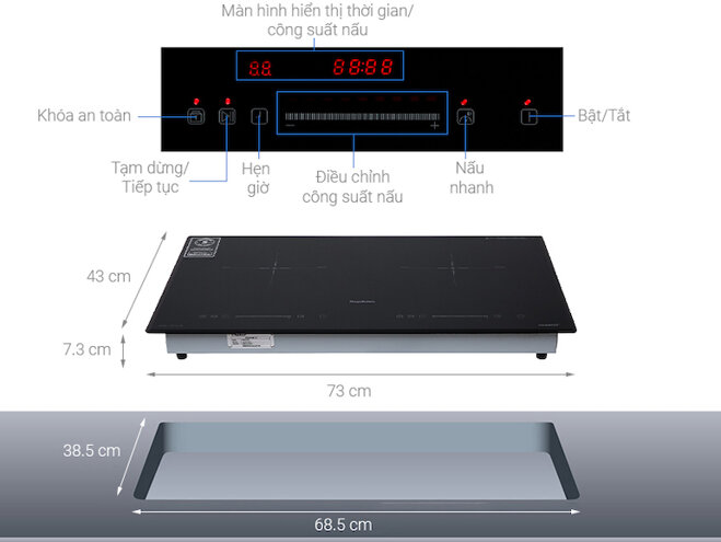 Bếp từ đôi Nagakawa NAG1213M