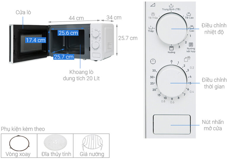 Bảng điều khiển lò vi sóng Electrolux EMG20K38GWP