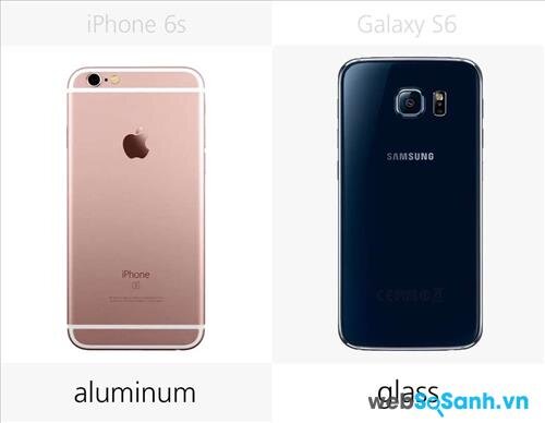 So sánh về vật liệu thiết kế mặt lưng của iPhone 6s và Galaxy S6