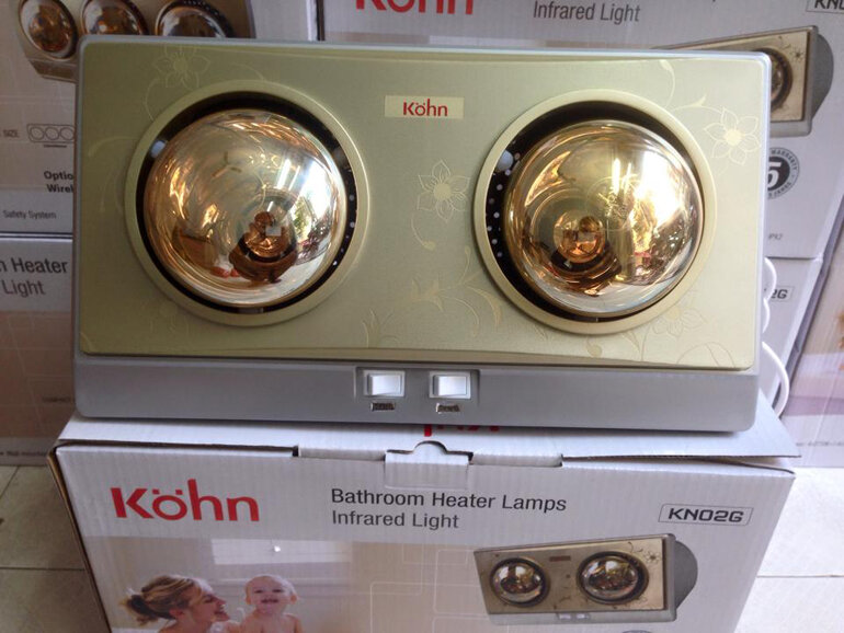 Đèn sưởi nhà tắm Braun 2 bóng thiết kế khá đẹp