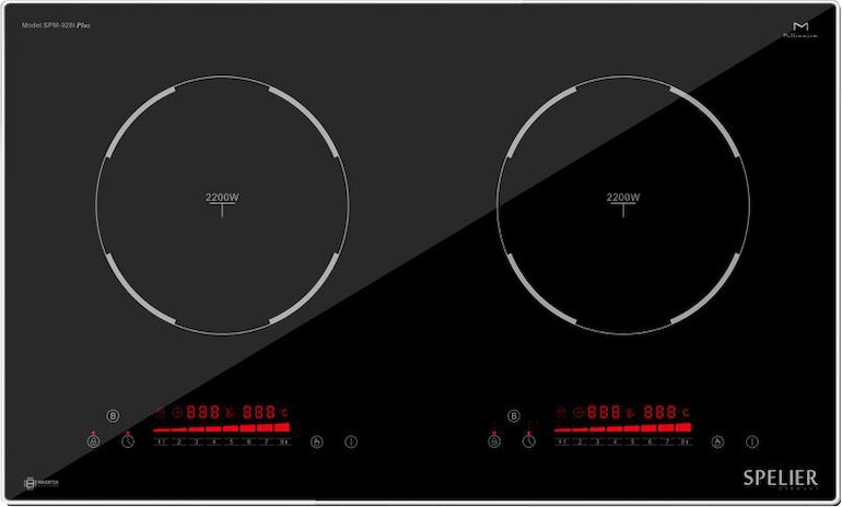 Bếp từ âm 2 vùng nấu Spelier spm-928i plus có giá ~ 9.000.000 VNĐ