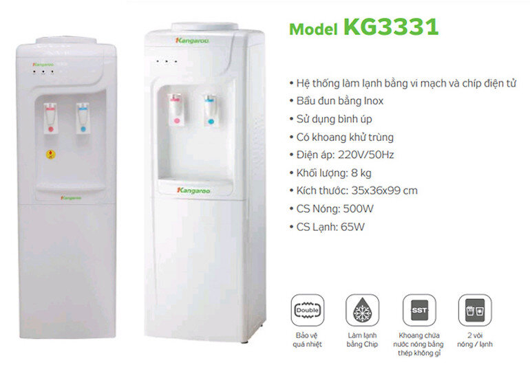 Cây nước nóng lạnh Kangaroo KG3331