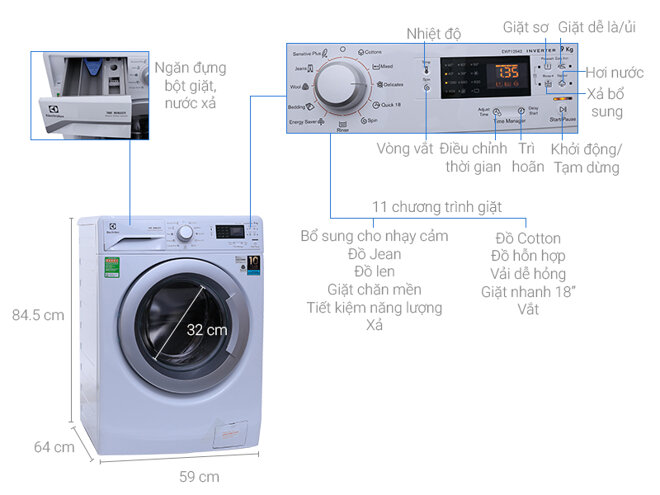 Máy giặt Electrolux EWF12942