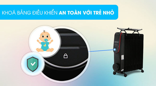 Tích hợp khóa trẻ em an toàn tiện lợi