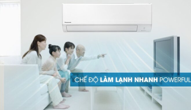 Chế độ powerful trên điều hòa Panasonic N12WKH-8 cho phép làm lạnh nhanh