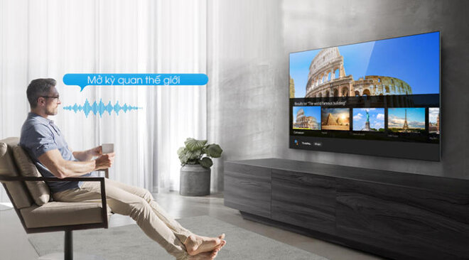 Điều khiển Smart Tivi TCL 4K 75P725 75 inch UHD không cần Remote