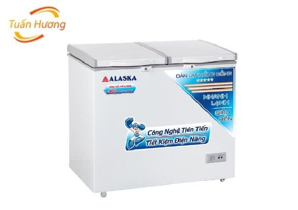 tủ đông 2 cửa nắp dỡ Alaska 500 lít có cả ngăn đông và ngăn mát