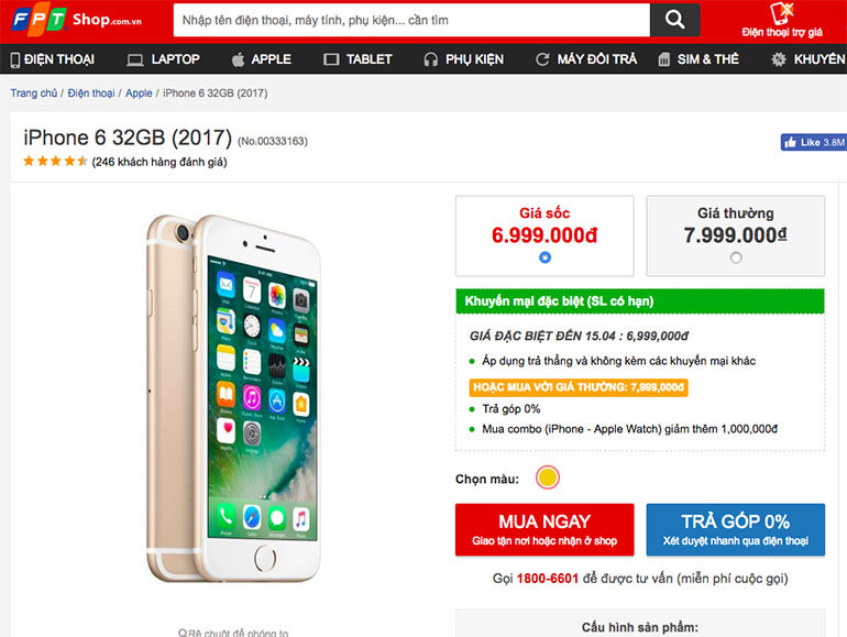 iphone 6 32GB giảm giá 2 triệu đồng tại FPT người dùng ồ ạt kéo nhau đi mua sắm