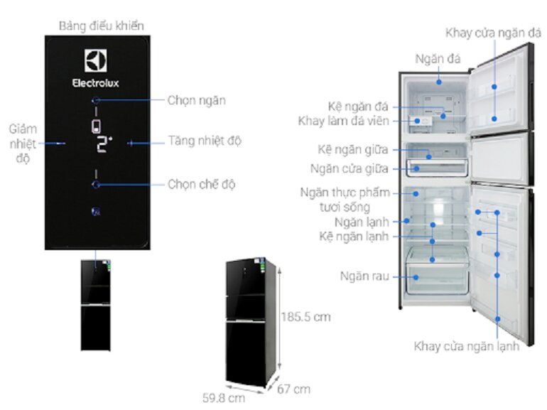 Trong tầm giá 10 triệu nên chọn tủ lạnh Aqua AQR-T376FA(FB) hay Electrolux EME3700H-A?