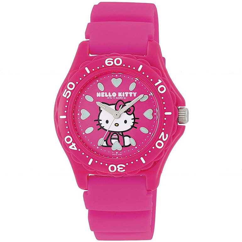 Đồng hồ trẻ em nữ Hello Kitty màu hồng với hình ảnh ngộ nghĩnh 