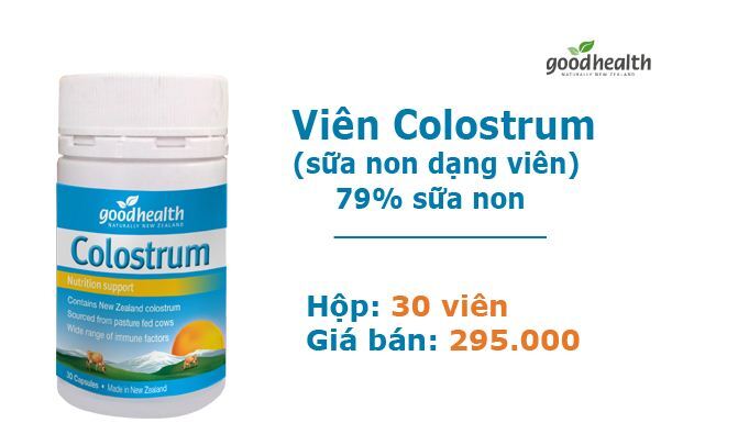 Giá sữa non Goodhealth dạng viên 79% là 295.000 vnđ/hộp 30 viên