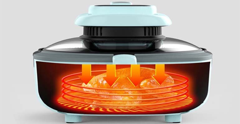 Nồi chiên LIVEN KZ-J5000A áp dụng công nghệ chiên chân không giúp loại bỏ đến 80% chất béo có hại nồi chiên không dầu LIVEN KZ-J5000A