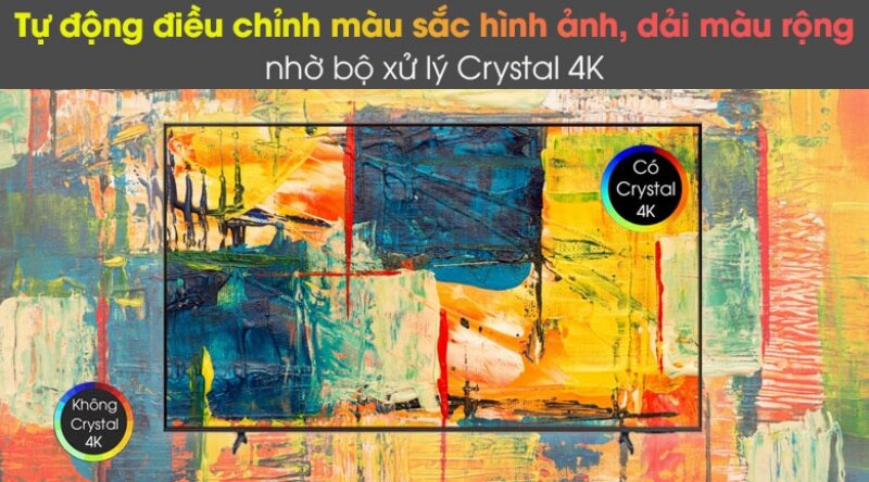 Bộ xử lý Crystal 4K của smart tivi samsung 43 inch 4k ua43au8100