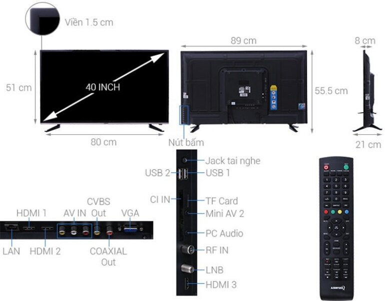 Kết nối thông minh và đa dạng trên Asanzo Smart TV 40 inch 40AS360