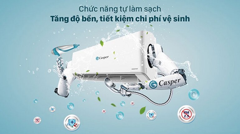 điều hòa Casper 18000 BTU 1 chiều Inverter GC-18IS33 gas R-32