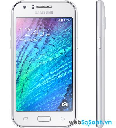 Smartphone Galaxy J1 có thiết kế đơn giản và rất nhỏ gọn