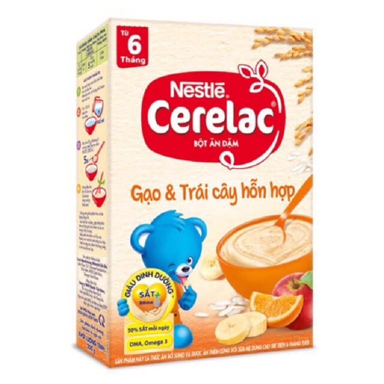 Bột ăn dặm Nestle Cerelac vị gạo và trái cây hỗn hợp