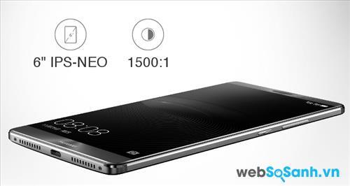  Smartphone Huawei Mate 8 sở hữu màn hình lớn 6 inch sử dụng tấm nền IPS-NEO LCD độ phân giải Full HD