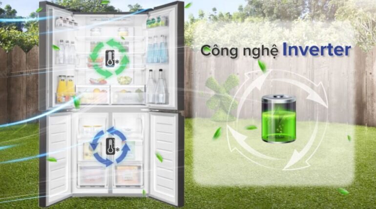 Công nghệ inverter trên tủ lạnh Casper Inverter 462 lít RM-520VT