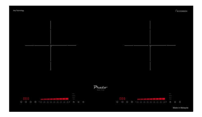 Bếp từ âm 2 vùng nấu Prato PT-028 trang bị các tính năng thông minh và an toàn