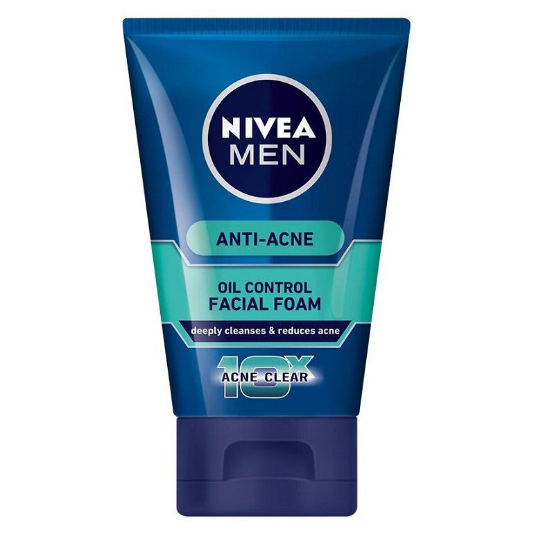 Sữa rửa mặt trị mụn cho nam Nivea Men 10X Acne Clear Cooling Mud Face Wash