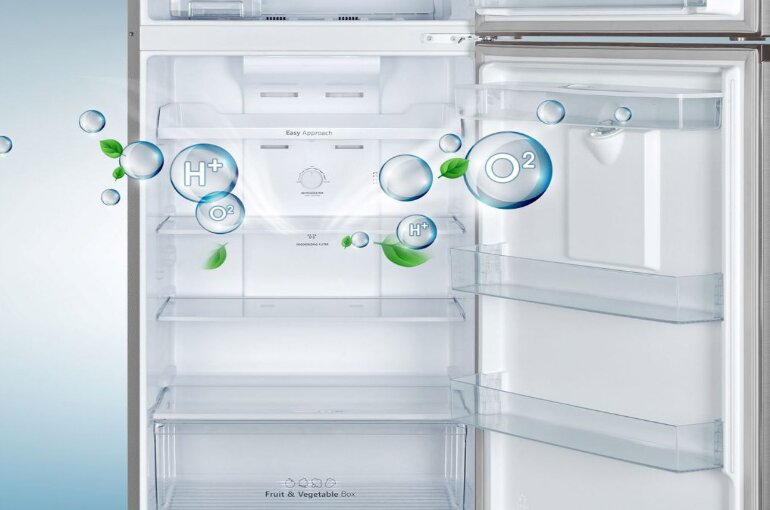 Bộ lọc khử mùi bằng than hoạt tính và gas R600A trên tủ lạnh Casper