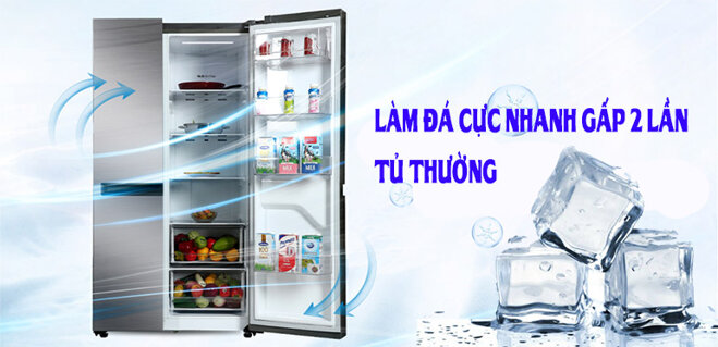 Bật chế độ làm đá cực nhanh để đẩy nhanh thời gian làm đông, đông đá của tủ