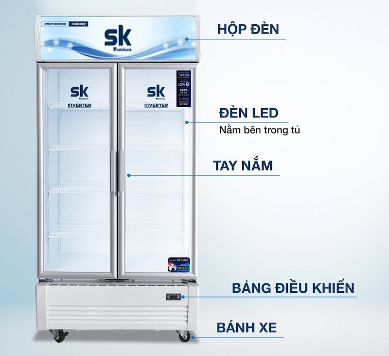 Đánh giá chi tiết tủ mát Sumikura 2 cánh 1050 lít SKSC-1050HW2.I