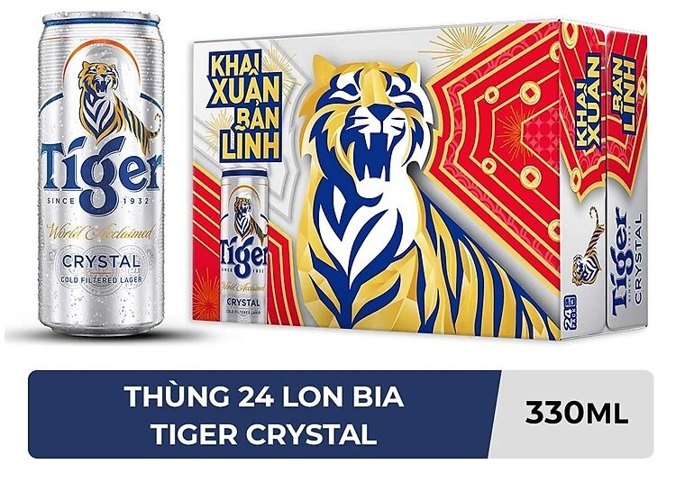 Bia Tiger - Giá tham khảo: 365.000 - 415.000 đồng/thùng 24 lon