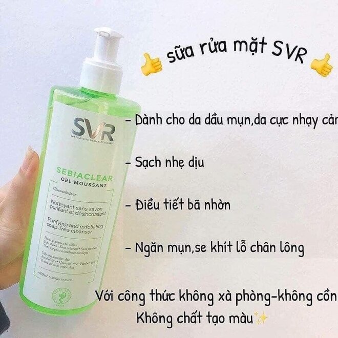 Giới thiệu chi tiết về sữa rửa mặt SVR 400ml