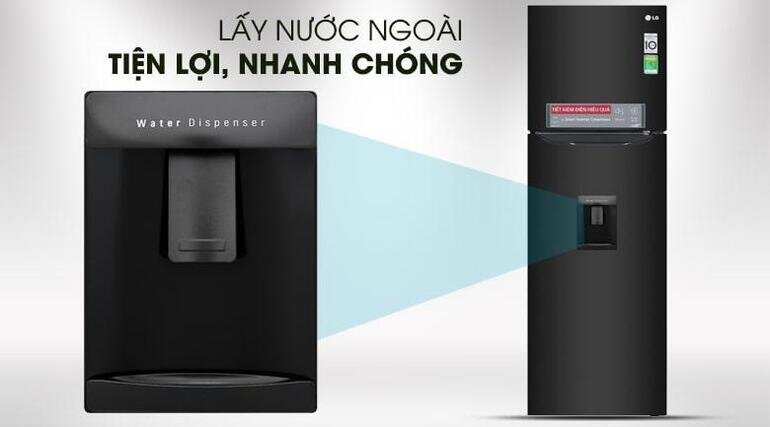 Tủ lạnh LG GN-D255BL thiết kế tạo cảm giác quen thuộc nhưng vẫn nổi bật và sang trọng