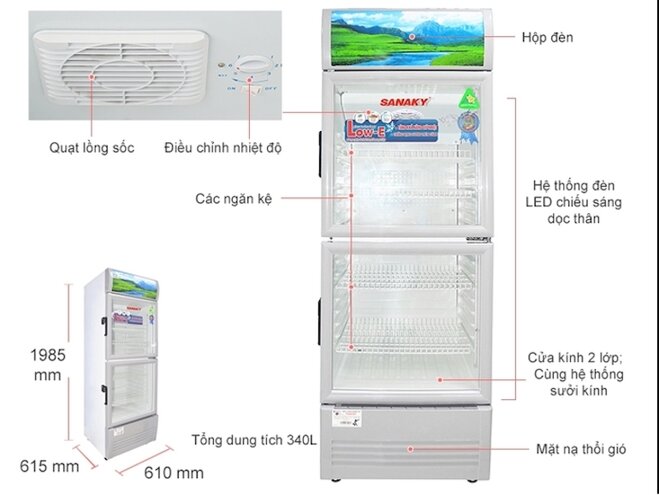 Tủ mát Sanaky 340 lít VH-408WL