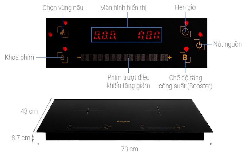 Bếp từ đôi Kangaroo KG856i