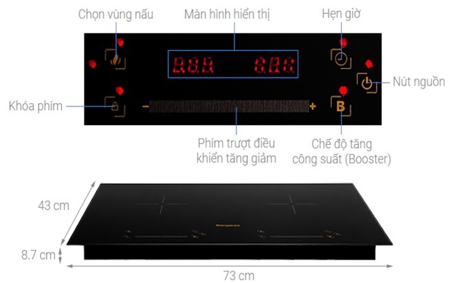 Bếp từ đôi Kangaroo KG856i