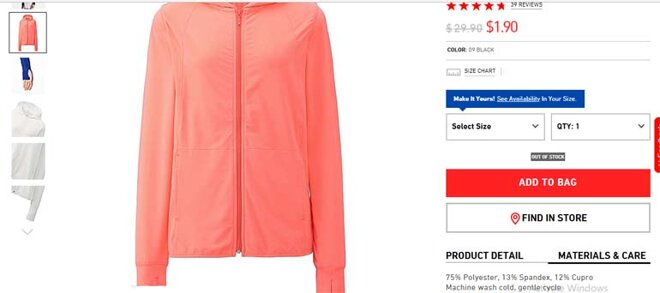 áo chống nắng uniqlo