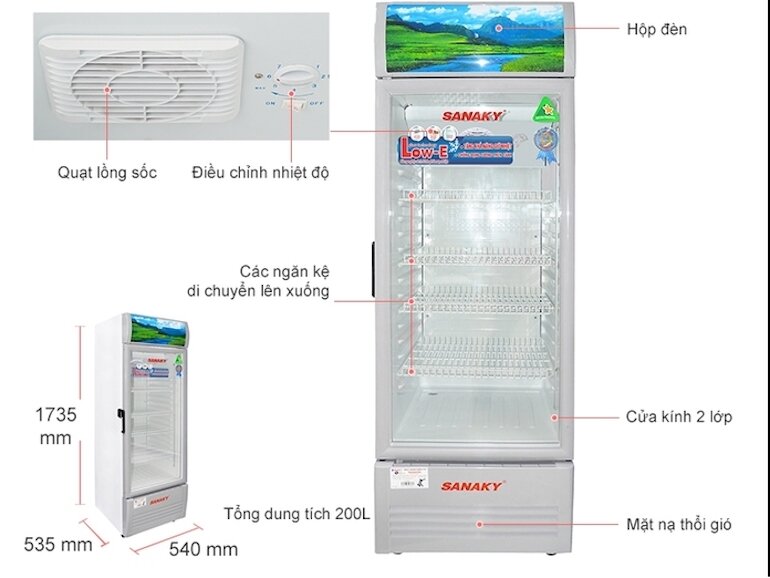 Tủ mát Sanaky 200 lít VH-258KL