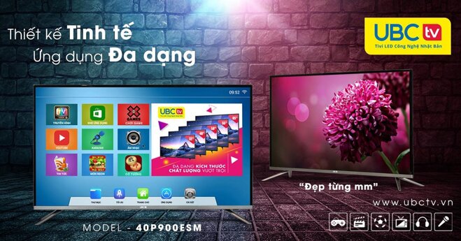 Thiết kế tinh tế cùng nhiều ứng dụng đa dạng có sẵn trên TV UBC