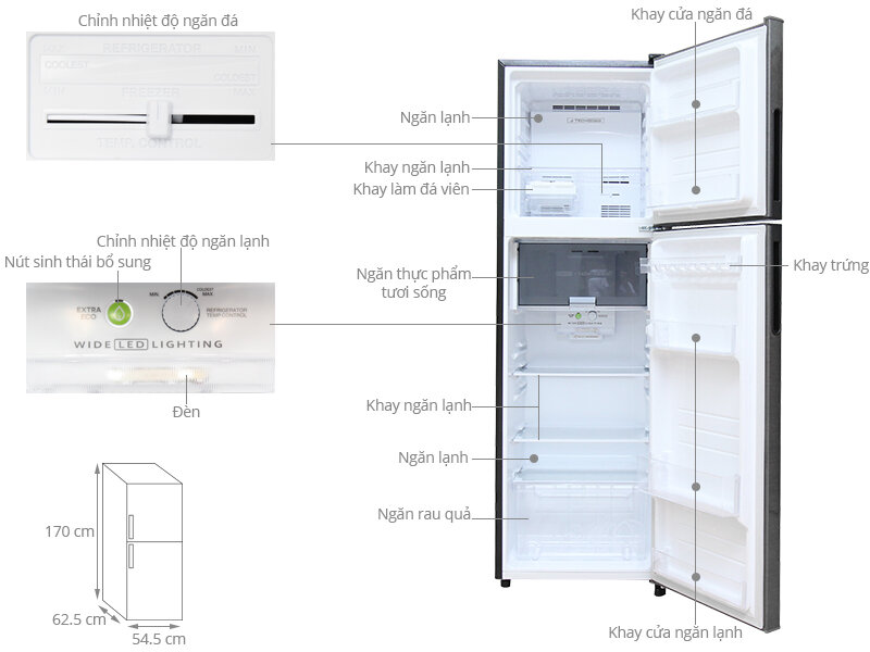 Các ngăn kệ linh hoạt và tiện dụng