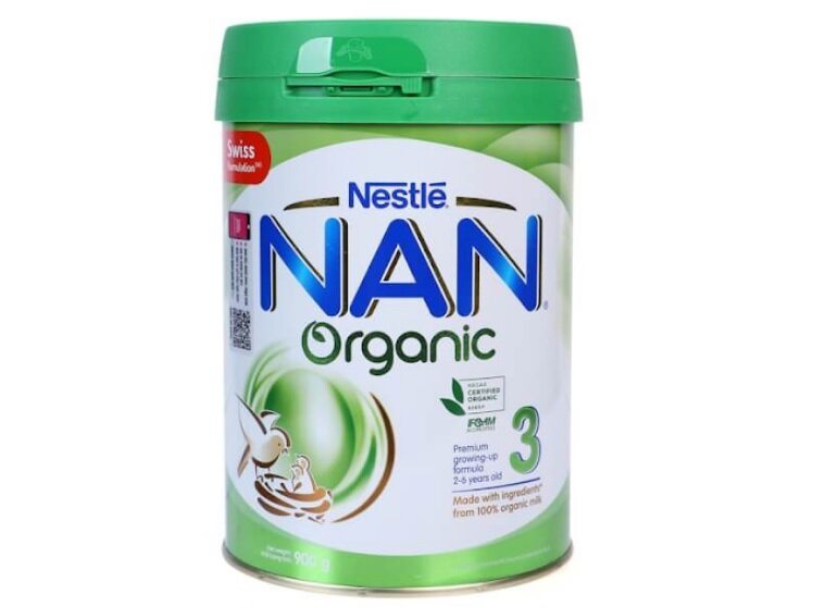 Sữa bột Nan Organic - Giá tham khảo: 580.000VNĐ/Hộp 900g