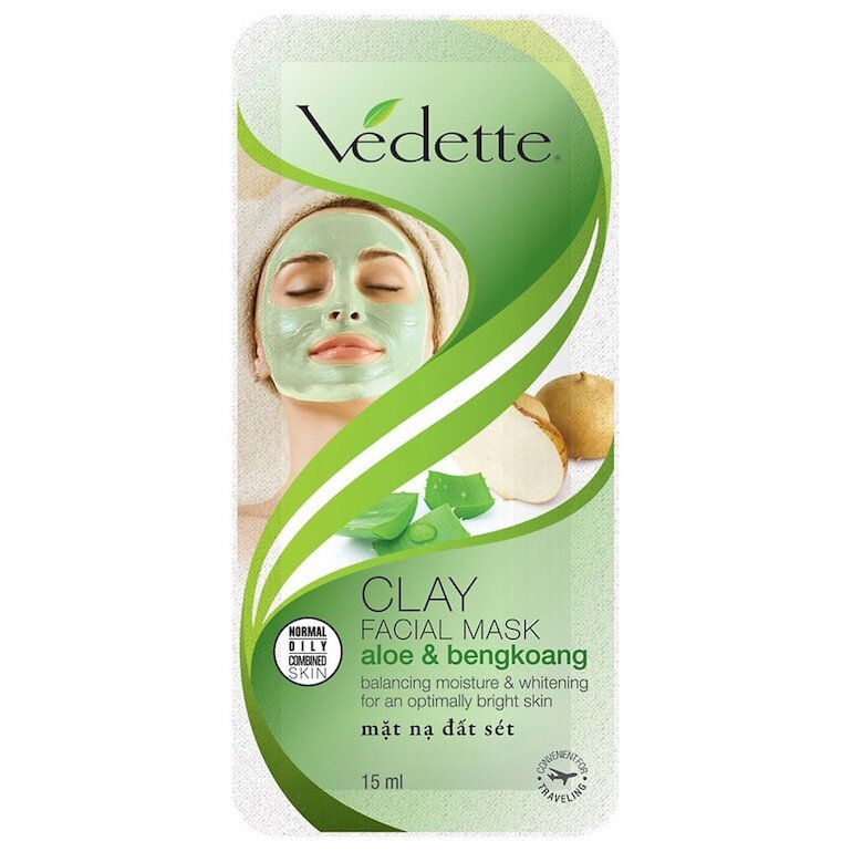 Mặt nạ đất sét Vedette Clay Facial Mask Aloe & Bengkoang