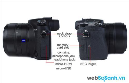 Các tính năng khác của máy ảnh du lịch siêu zoom Cybershot DSC-RX10 như có hỗ trợ chế độ chụp ảnh định dạng thô, tích hợp kết nối wifi và kết nối NFC