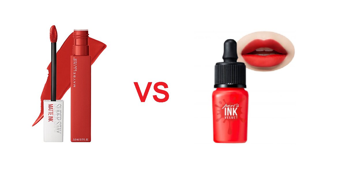 So sánh son kem lì Maybelline SuperStay Matte Ink Lipstick và Peripera Ink Velvet: son môi nào ăn không trôi và đáng mua hơn?