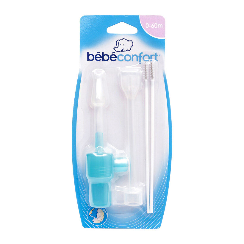 Bộ dụng cụ hút mũi cho bé Bébé Confort gồm 1 dụng cụ cầm tay và 2 cọ rửa.