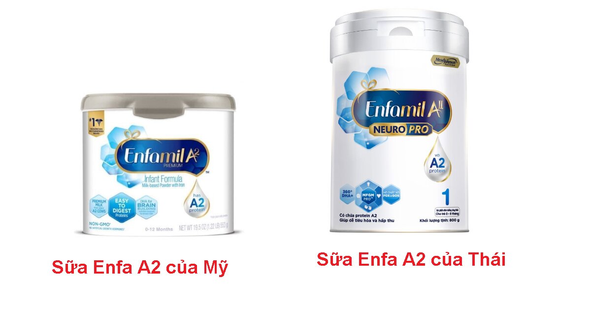 8 điểm khác biệt sữa Enfamil A2 NeuroPro và sữa Enfamil A2 Premium của Mỹ