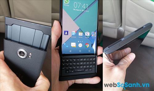 BlackBerry Priv được trang bị bàn phím Qwerty trượt trứ danh của mình kết hợp với màn hình cảm ứng